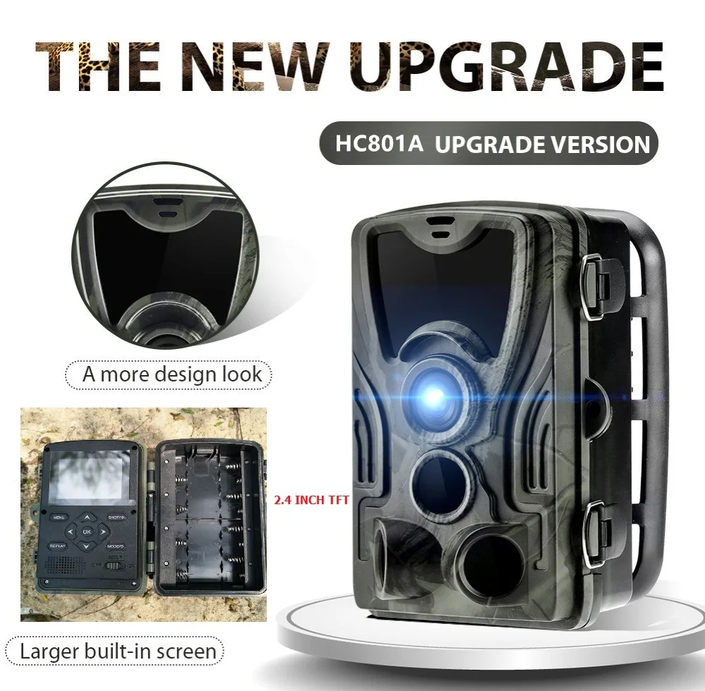 

Trail Cameras 0.3s Trigger Time Night Version Photo Trap 16MP 1080P IP65 Wildlife Hunting Camera Surveillance Cams HC-801A