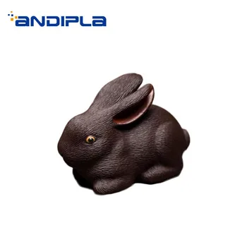 

Creative Purple Clay Tea Pet Rabbit Statue Chinese Kung Fu Tea Set Accessories Flower Pot Decoration Crafts Boutique Souvenir