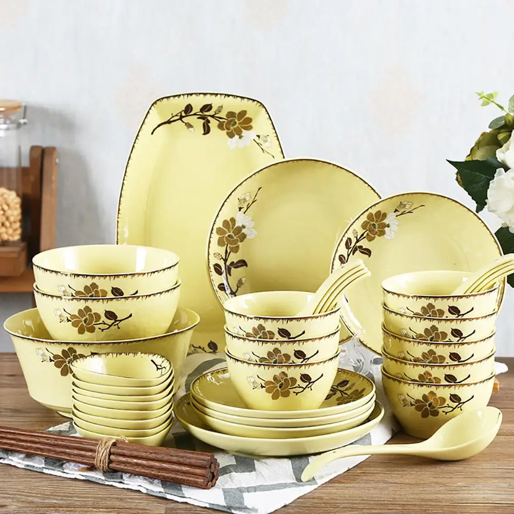 

Adeeing 43Pcs/Set Modern Style Stacked Ceramic Tableware Set(Kapok City)