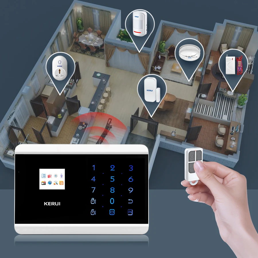 KERUI 433Mhz 8218G PSTN GSM Сигнализация Двойная сетевая сенсорная двойная система