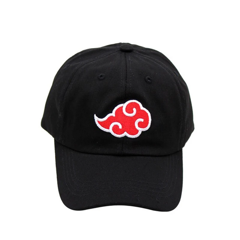 

Baseball Cap 100% Cotton Japanese Akatsuki Logo Anime Naruto Uchiha Family Logo Embroidery Baseball Caps Black Snapback Hats