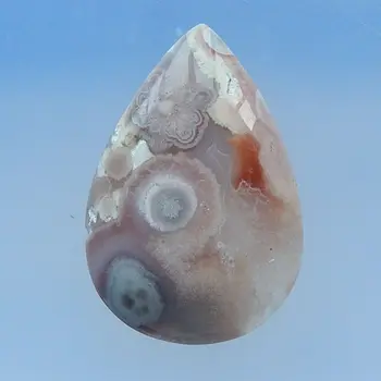 

Natural Cherry Blossom Aga Stone pendant Cabochon,63x43x10mm,35.1g