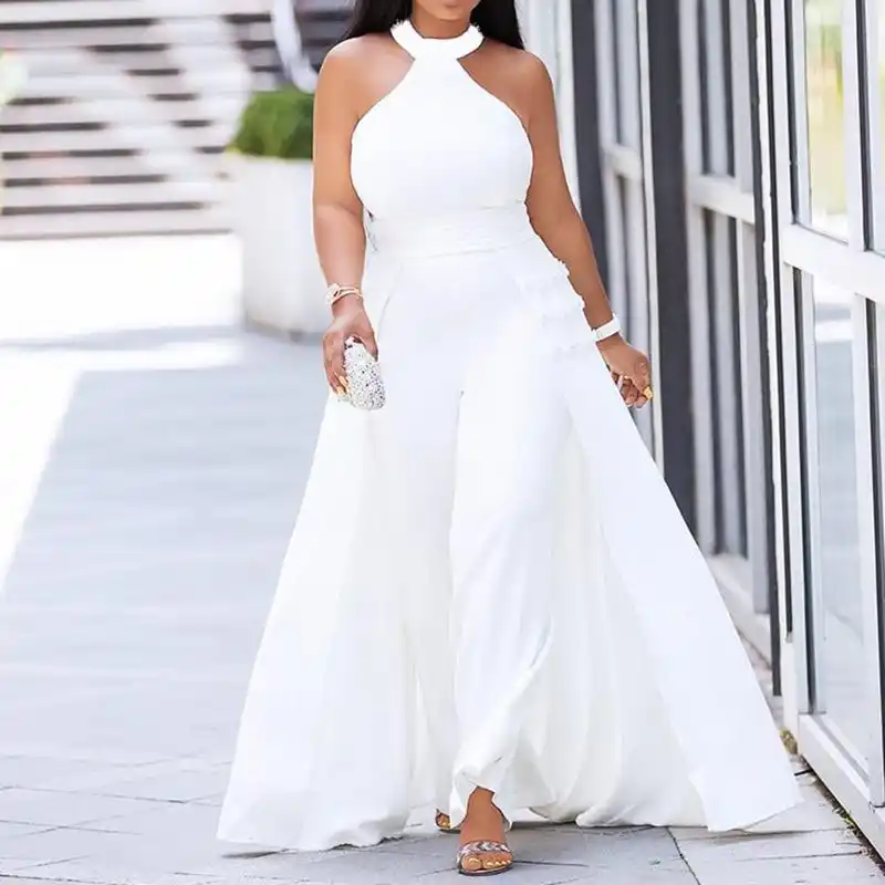 all white formal jumpsuit