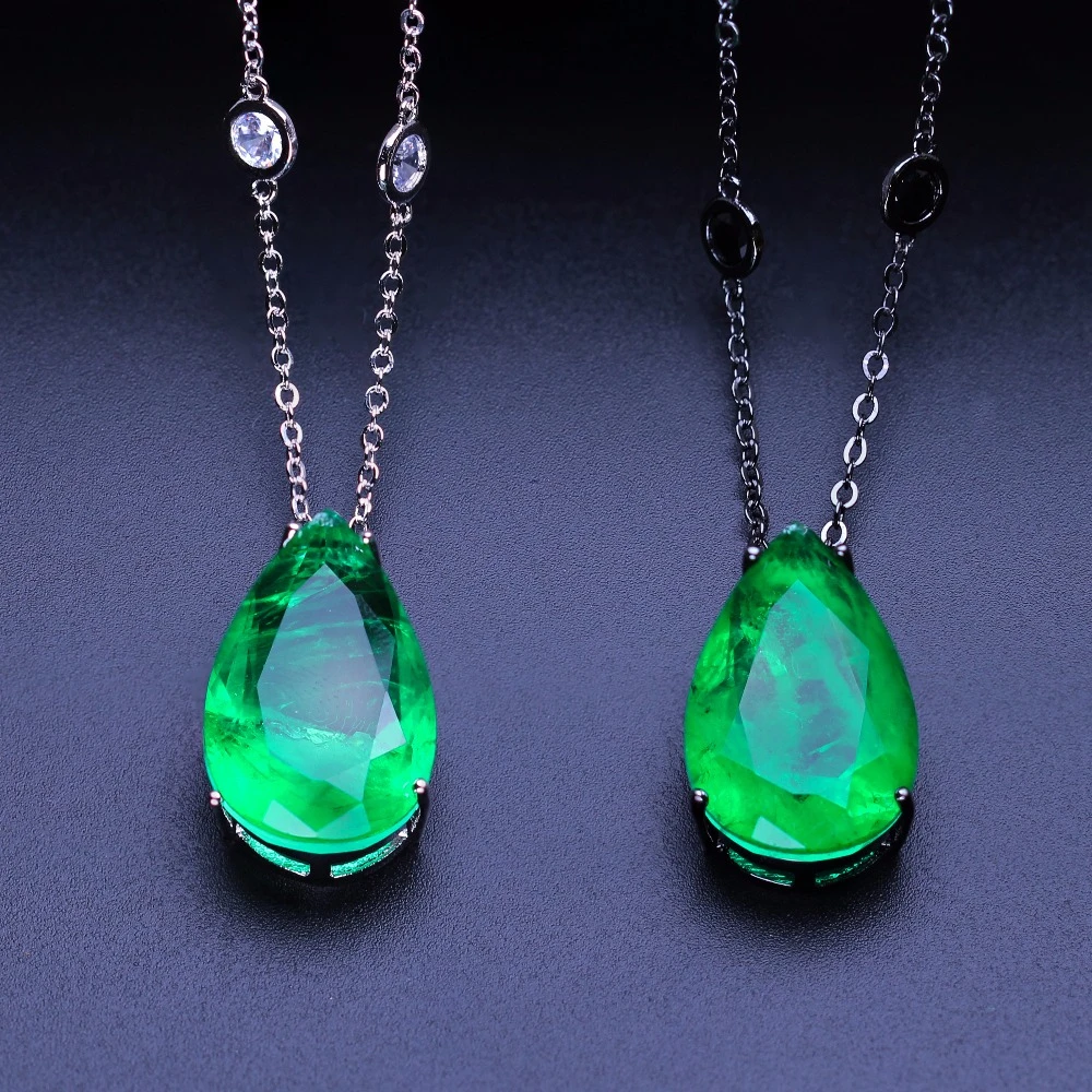 Fusion камень серьги-капли Цепочки и ожерелья Длинная цепочка 50 см Cubic Zirconia кулон для
