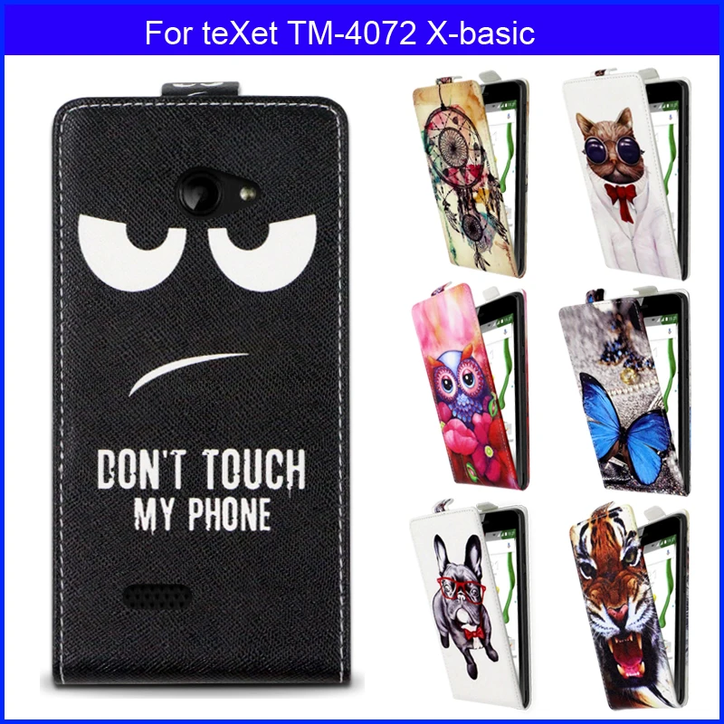 

Fashion Patterns Cartoon Luxury Flip up and down PU Leather Case for teXet TM-4072 X-basic,Free gift