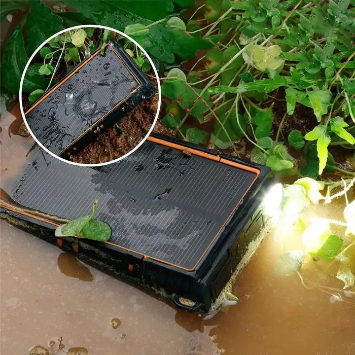 Солнечная панель Power Bank 30000mah многофункциональная Встроенная световая