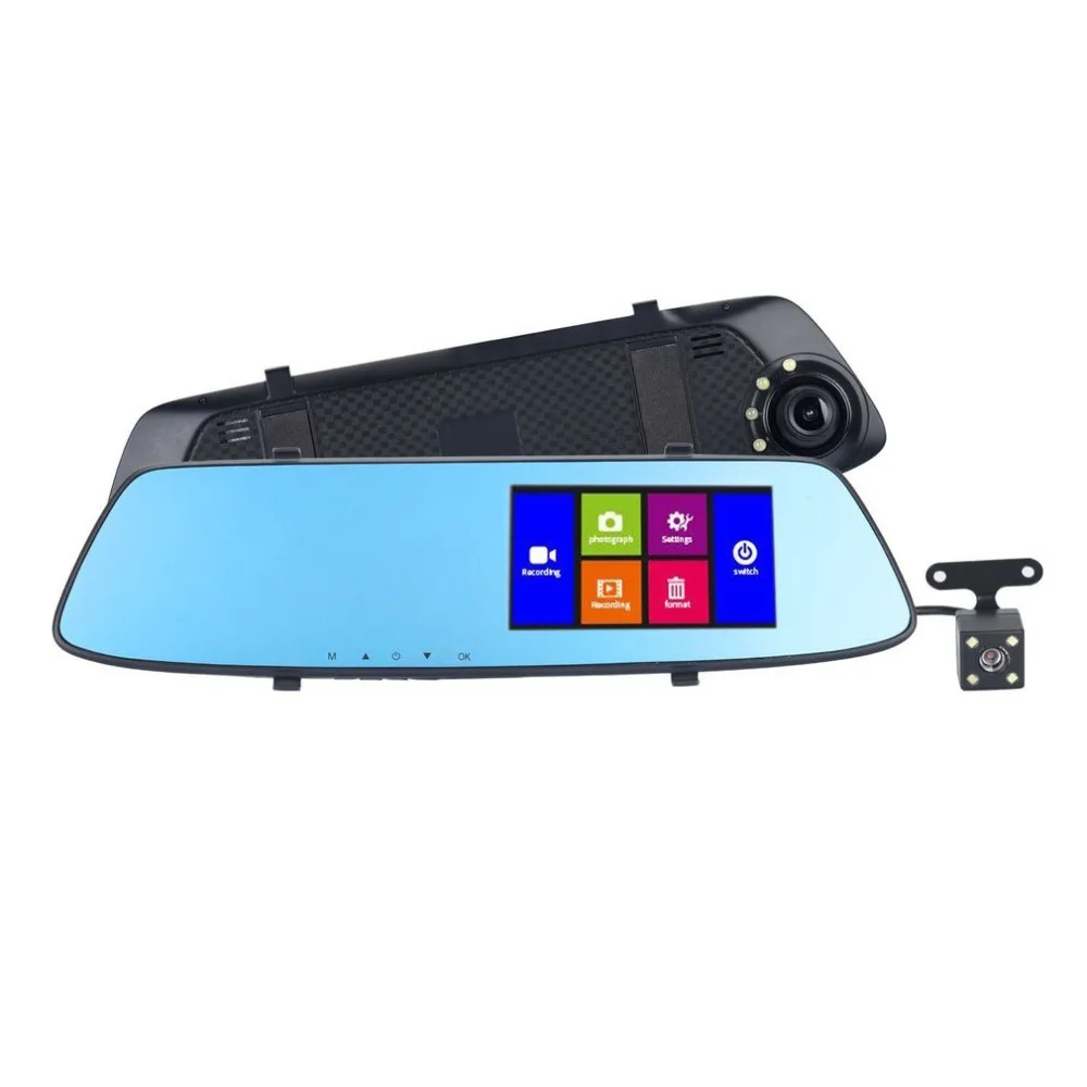 F12C Night Vision Vehicle Traveling Data Recorder Dual Lens 170-degree 1080P HD 5MP Car DVR 4.3-Inch Display Mirror Carcorder F12C Night Vision Vehicle Traveling Data Recorder Dual Lens 170-degree 1080P HD 5MP Car DVR 4.3-Inch Display Mirror Carcorder