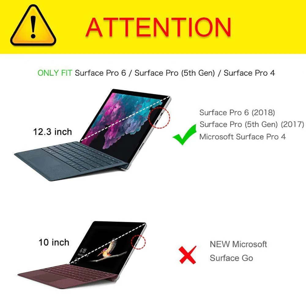 Чехол для microsoft Surface Pro 7/Surface Pro 6/Pro 5/Pro /Pro 4, вращающийся на 360 ручной ремень/подставка+ наплечный ремень