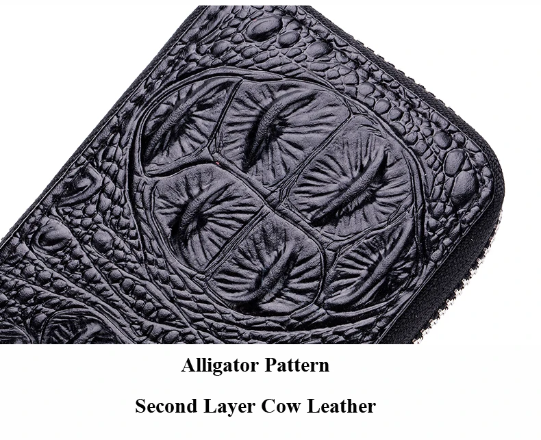 Lomelobo Split Leather Card Wallet Women & Men Alligator Coin Purse Credit ID Card Holder Female Male Lady Bank Cards Wallet Hot 2019 HCL7143 Details (03)