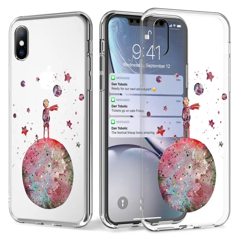 Ottwn чехол для телефона для iPhone 11 Pro XS Max X XR 7 8 6 6s Plus 5 5S SE Прозрачный Маленький принц задняя крышка розы цветы Мягкий ТПУ чехол