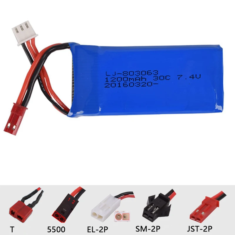 Аккумулятор Lipo X6 H16 X101 X102 rc 7 4 В 1200 мА · ч 803063 литий-полимерный штекер SM-2P T | Игрушки