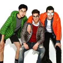 Хлопковые пальто мужской пиджак Для мужчин зимние Куртки легкий Куртки Перо парка человек