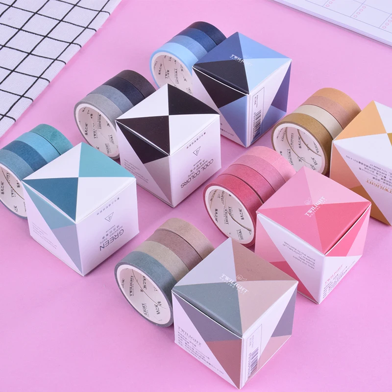 4 шт./кор. простые однотонные Цвет лента Washi Декоративные Дневник Srapbook