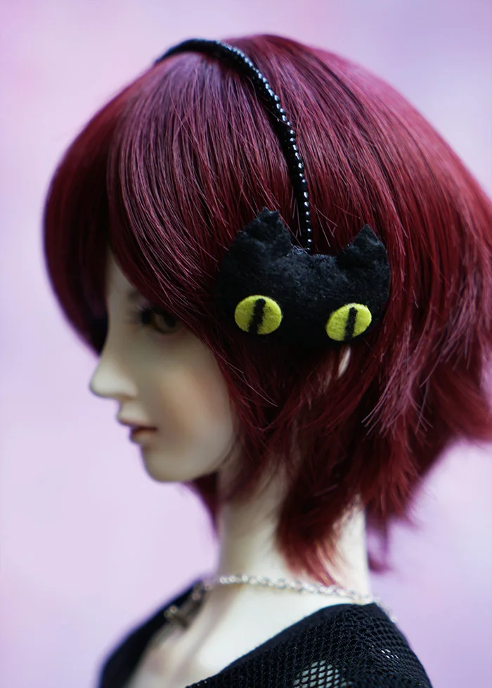 D01-P075 children handmade toy 1/3 1/4 Doll Accessories BJD/SD doll black cat genie headdress 1pcs