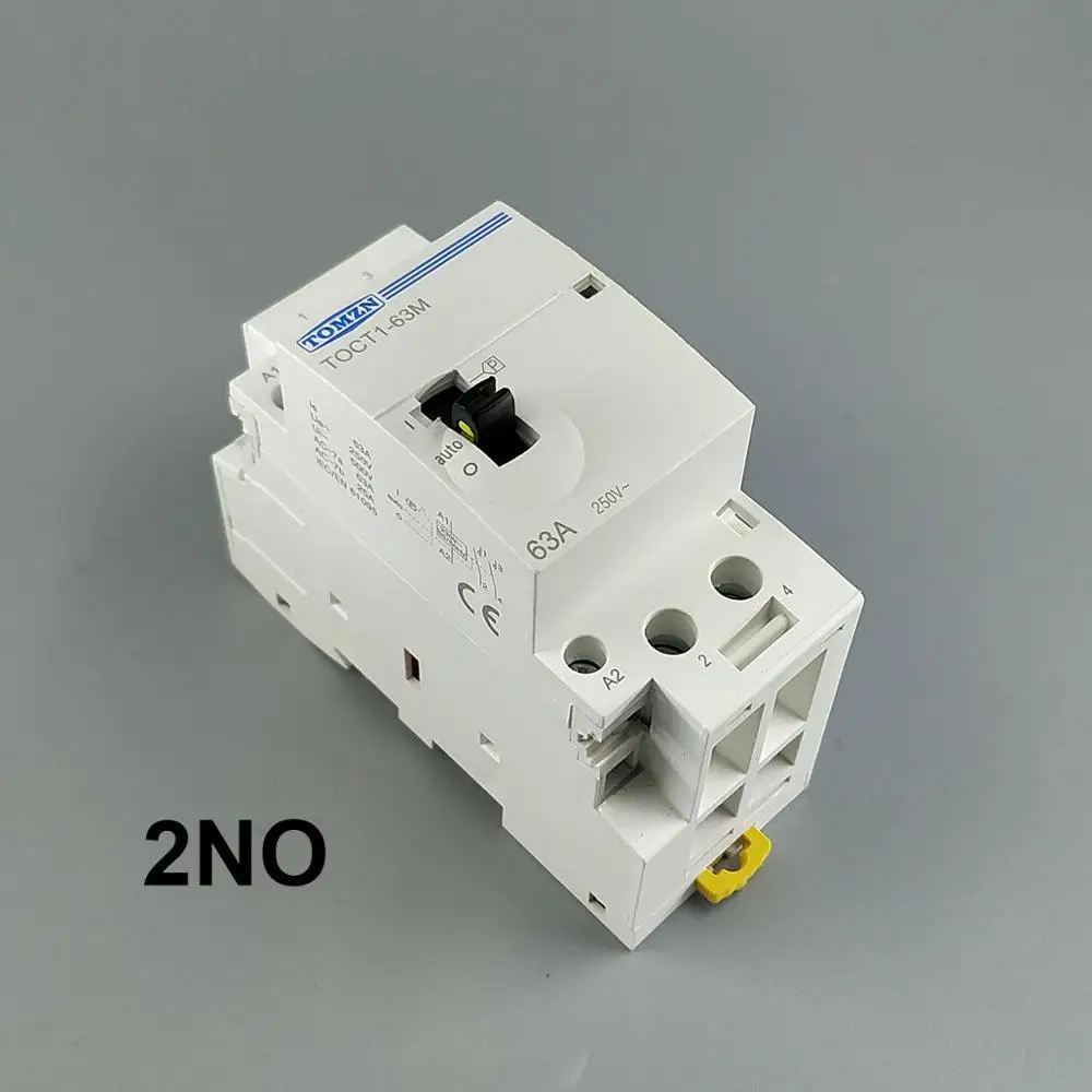 TOCT1 Американская классификация проводов 2р 63A 220 V/230 V 50/60HZ Din rail бытовой ac Контактор В соответствии с стандартом с ручным Управление переключатель 2NO или 1NO 1NC или 2NC - Цвет: 2NO