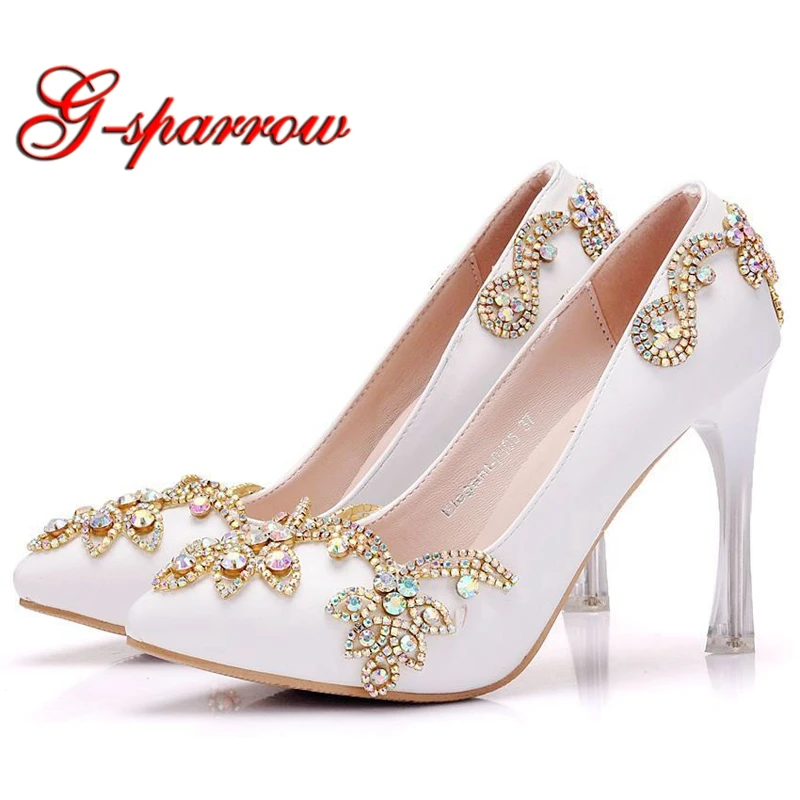 Mujeres Color Bombas Blanco Punta Partido Tacón Alto Strange 11 Heels white Prom Vestir Heels Boda Plataformas Estrecha Novia Zapatos Rhinestone 11cm Heel De Red 7EZZOq5