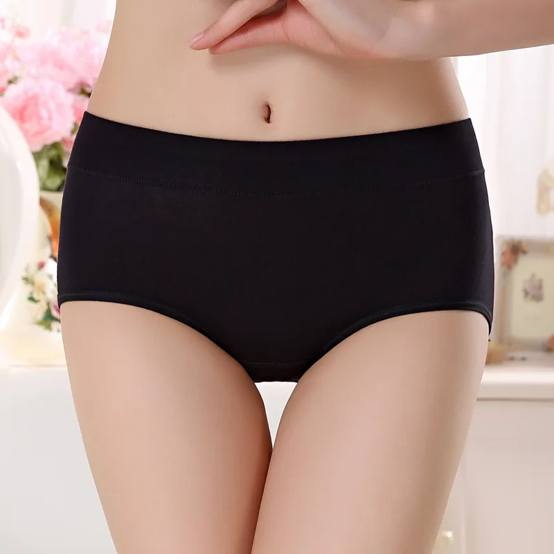 

3pcs/set Comfortable and breathable underwear Women's cotton panties Mid-Rise cotton fabric solid color briefs non trace cotton