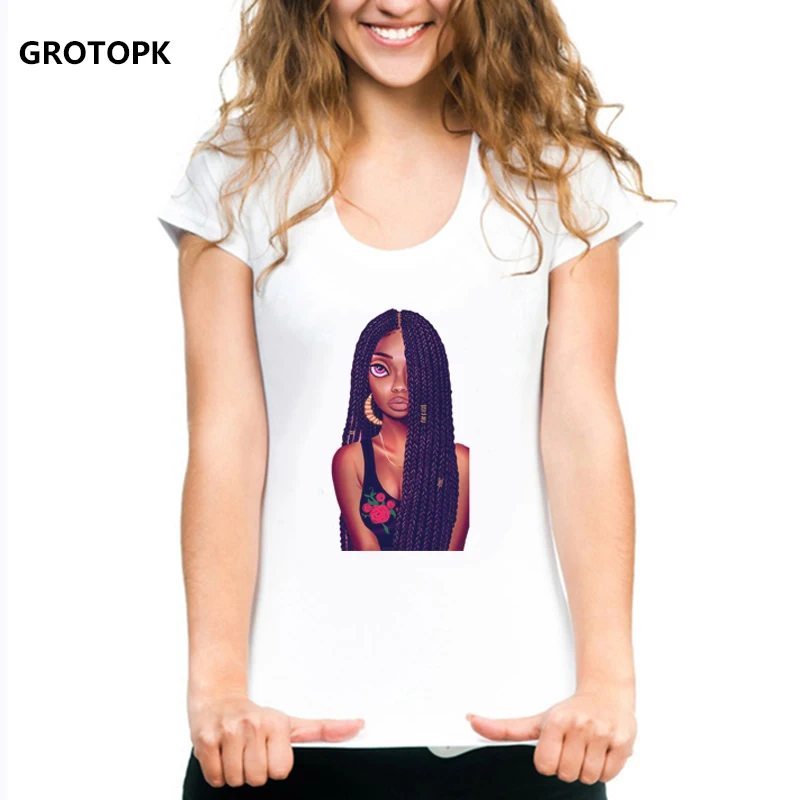 

2Bunz Melanin Poppin Aba Print T-shirts for Women Black Girl Magic Punk Hip Pop Streetwear New Arrival 2019 Aesthetic Tshirt Top