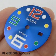 BLIGER 28,5 мм синее окно с датой набора из нержавеющей стали Циферблат подходит для DG 2813 3804 MIYOTA 8205 8215 автоматическое движение D84