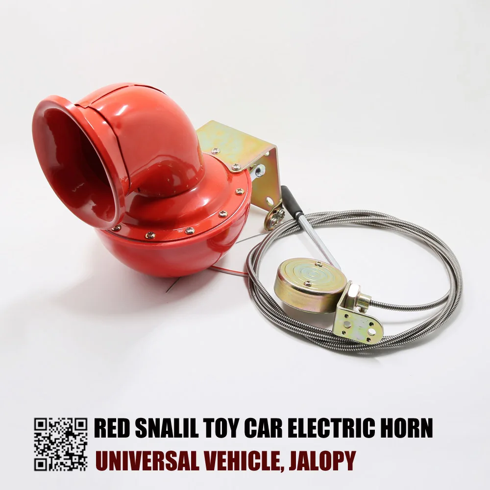 OKC RED SNAIL TOY CAR ELECTRIC HORN with cables for Universal Vehicle, Jalopycar electric horn