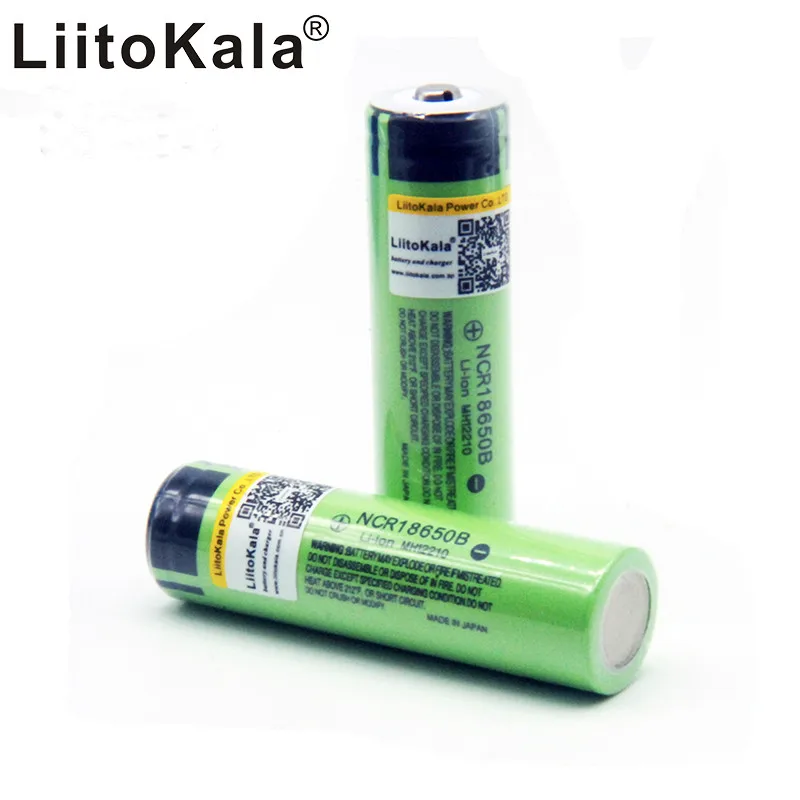 1-10 шт LiitoKala 18650B NCR 100% 3 7 V 3400 mAh Originais Baterias recarregarregaveis Para Banco De potont ncia/Lanterna | Электроника