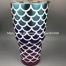 Персонализированные 30 унц. Нержавеющая сталь утепленная русалка весы стакан