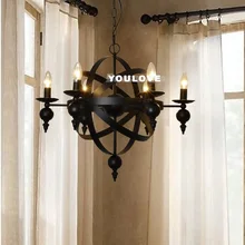 Винтаж подвесные светильники, с зажимным приспособление Американский черного цвета в стиле ретро подвесной светильник для ресторана бара Кофе магазин подвесные светильники D65cm* H57cm AC110V 220 V