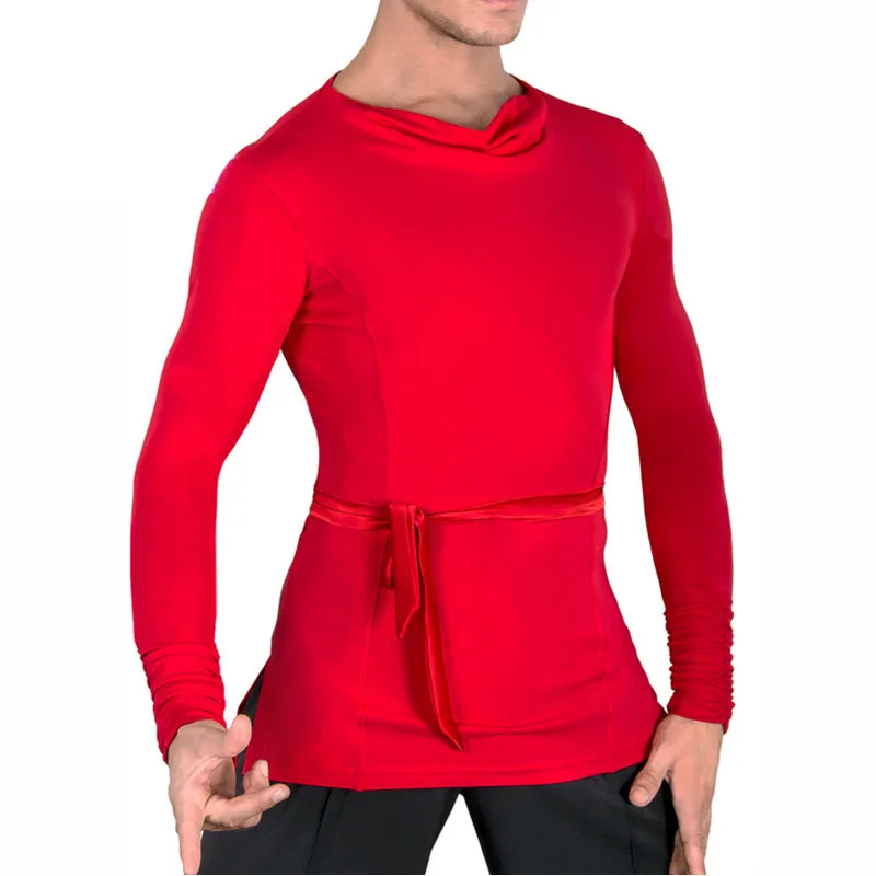 

Popular Latin Dance Shirts For Males Vary Color Dance 2 Sleeve Tops Clothes Men Professional Ballroom Party Practice Wears 7027