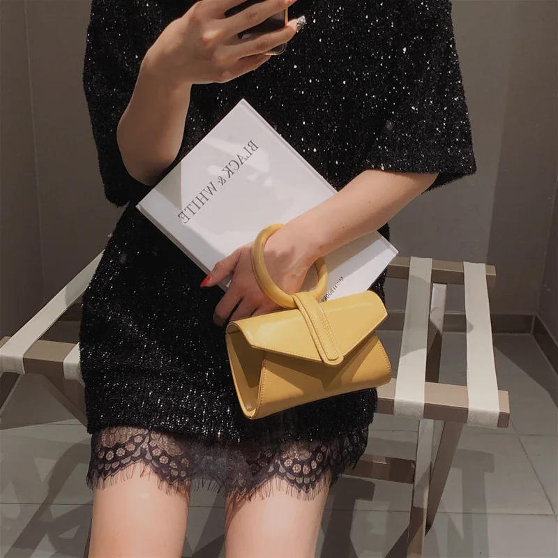 

Belt Bag New Small Handbag Women 2019 Ring Tote Bags Ins Simple Retro PU Fashion Female Messenger Waist Bags Lady Funny Pack