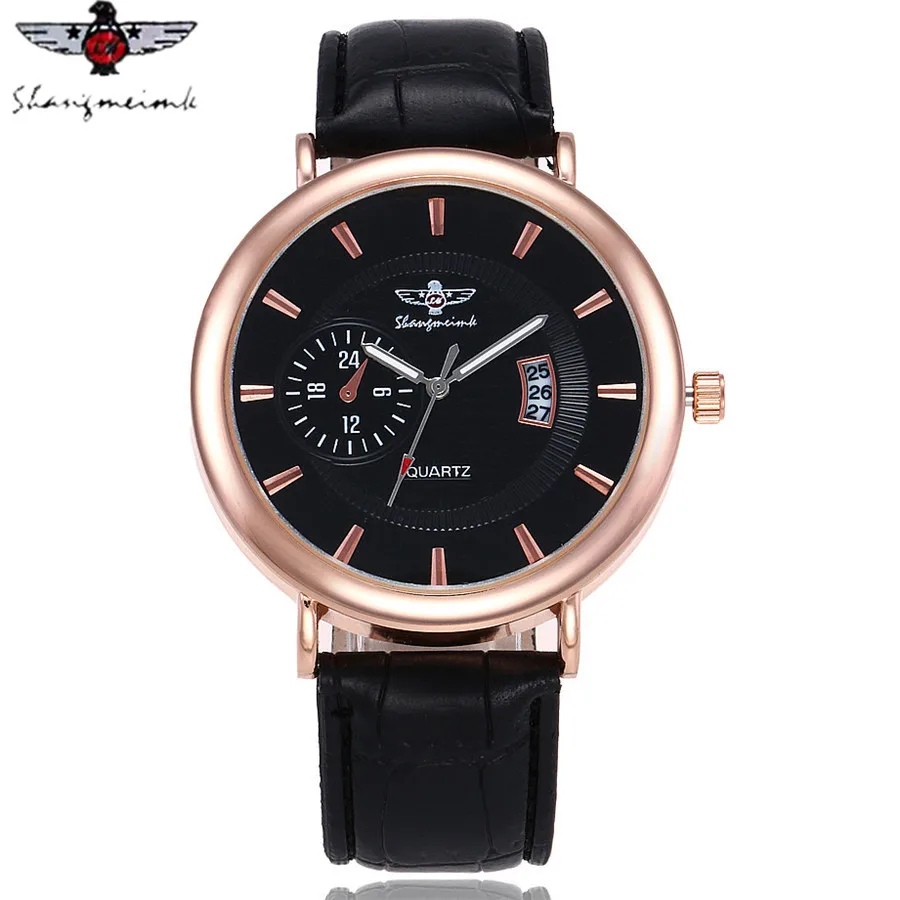 

Relogio Masculino SHANGMEIMK Large dial Men Watches Top Brand Luxury Fashion Business Quartz Watch Men Sport Leather Wristwatch