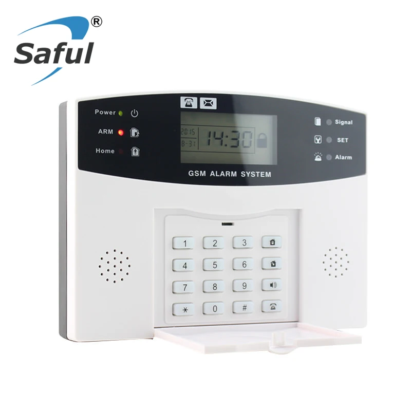 Pantalla LCD sistema de alarma GSM inalámbrico ruso e inglés voz francesa SMS y Sensor de humo sistema de alarma de seguridad para el hogar