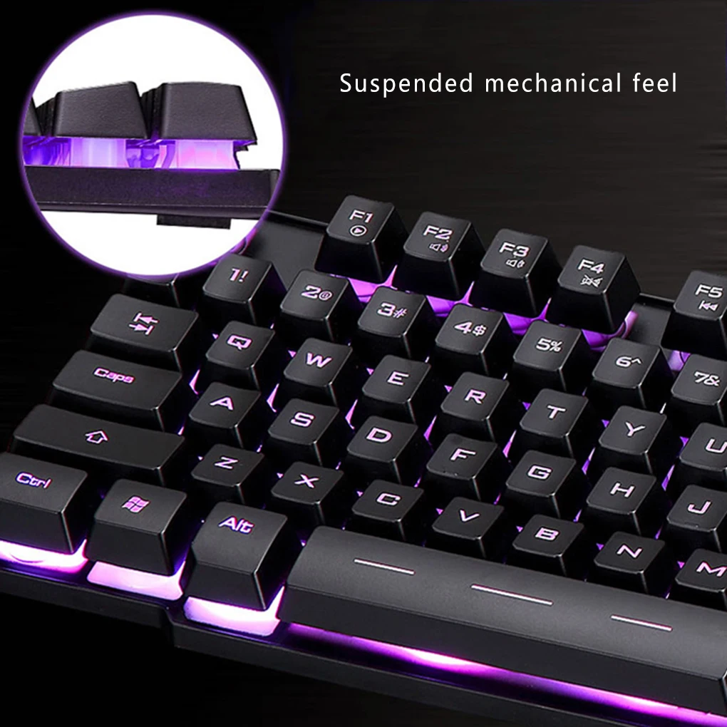 Новая GX50 клавиатура 3 цвета/Радуга светодиодная подсветка USB Проводная ПК настольный ноутбук профессиональная игровая клавиатура