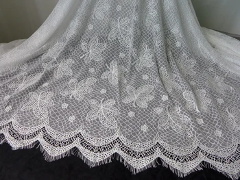 

Soft White Eyelash Lace 147cm High Quality Nylon Eyelash Lace Fabric Maple Print DIY Material Stoff Stickerei