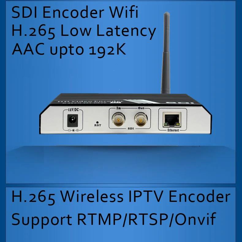 H.265/H.264 SDI Wi-Fi передатчик для интернет-телевидения кодировщик Беспроводной SDI видео энкодер для IPTV вещания поддержка RTMP RTSP ONVIF