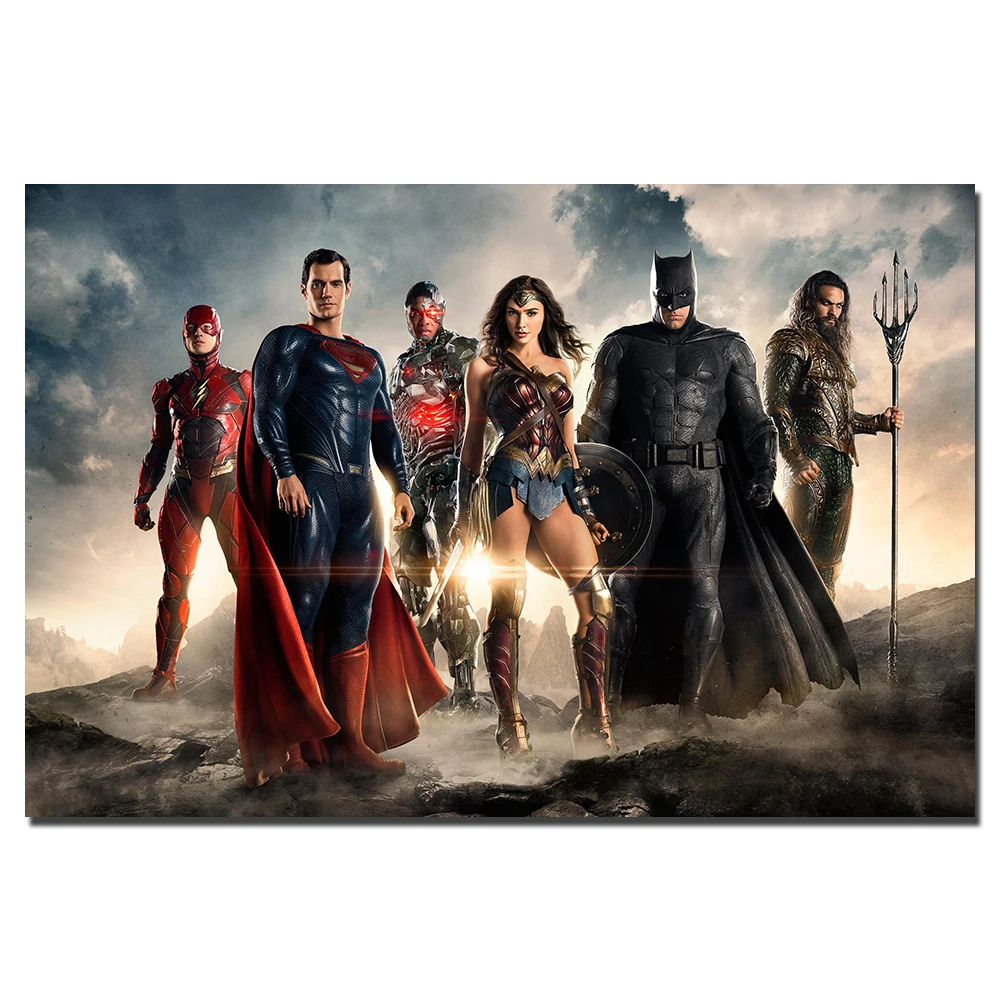 DC Comics Лига Справедливости Супергерои плакат холст картина настенные