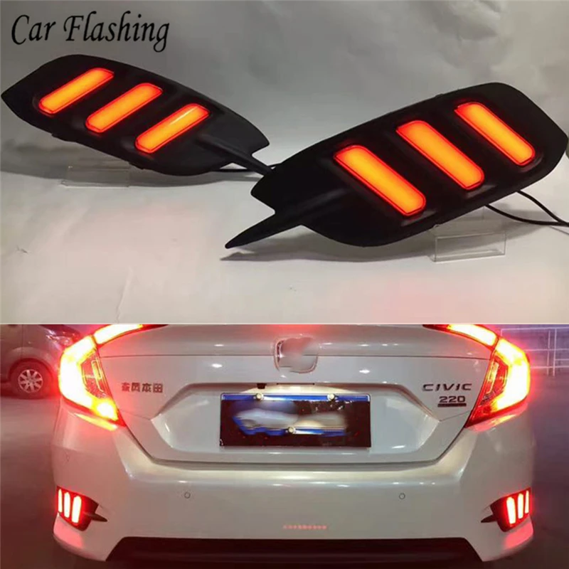 2 шт. для Honda Civic 2016 2017 2018 Многофункциональный светодиодный задний светильник 12 в