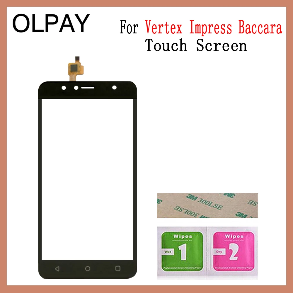 OLPAY 5," мобильный сенсорный экран для Vertex Impress Baccara версии сенсорный экран Стекло Переднее стекло дигитайзер панель объектив сенсор - Цвет: Black No Tools