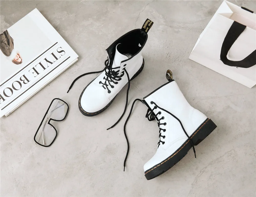 MStacchi/однотонная Обувь На Шнуровке; Женская Классическая обувь; сезон осень-зима; дышащая обувь; Цвет черный, белый; женские армейские ботинки; модная женская обувь для верховой езды