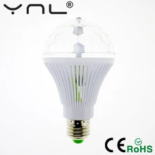 YNL LED Stage Light E27 3W 6W 85-265v Christmas Colorful Auto Rotating RGB Bulb Party effect Lamp Disco Magic Ball Bulb