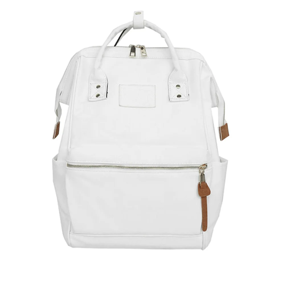 Модный винтажный женский рюкзак для девочек, школьный ранец из искусственной кожи на молнии, повседневный рюкзак для путешествий и школы WML99 - Цвет: Белый