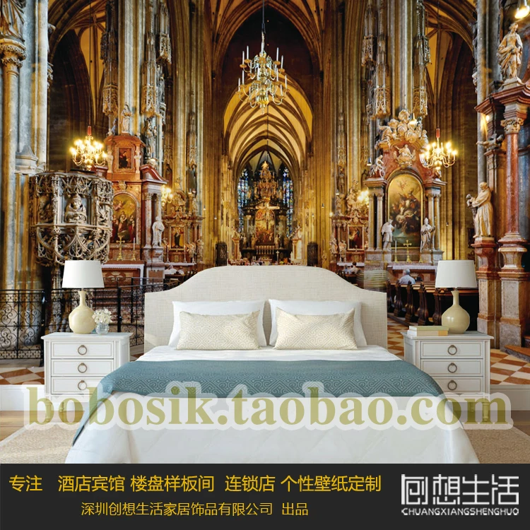 

European church palace gorgeous papel de parede living room restaurant bedroom TV background wall paper 3D mural wallpaper