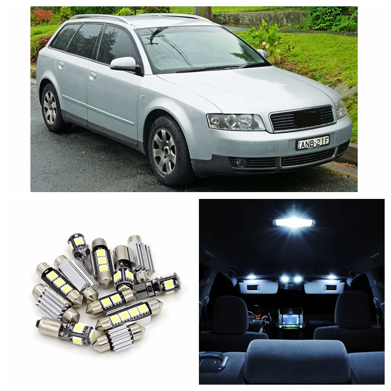 

15pcs White Canbus Error Free Car LED Light Bulbs Interior Package Kit For 2002 2003 2004 Audi A4 B6 Map Glove Box Door Lamp