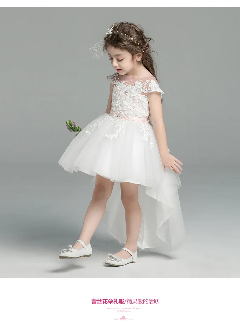 Модное Брендовое вечернее платье ручной работы с цветочным узором для девочек, платье со шлейфом для девочек, бальное платье, платье русалки, платье с цветочным узором для девочек на свадьбу