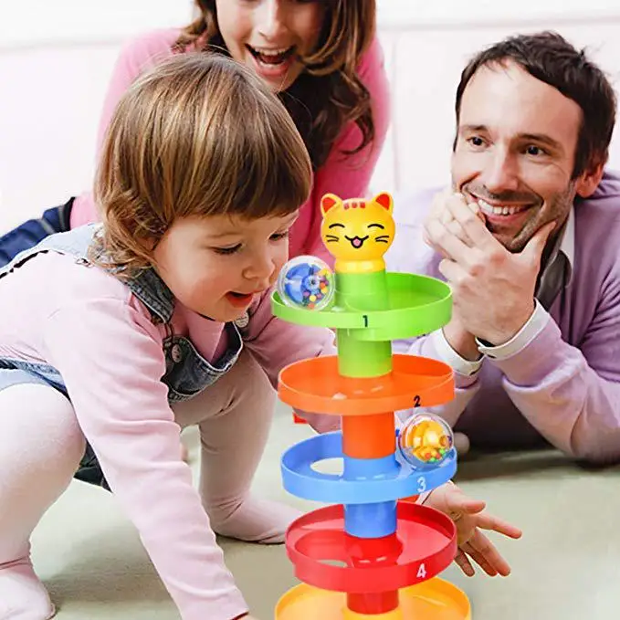 Rampas com Sino Brinquedo dos Desenhos Animados para Crianças Rctown Rotação Multi-colorido Esférico 5-camada 9 Cheap Brinquedos de encaixar