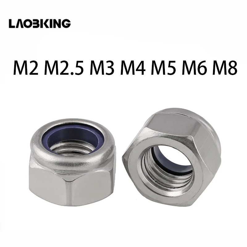 

50Pcs DIN985 M2 M2.5 M3 M4 M5 M6 M8 Galvanized Carbon Steel Self-locking Nut Lock Nut Locknut Slip Nylon Hex Nut