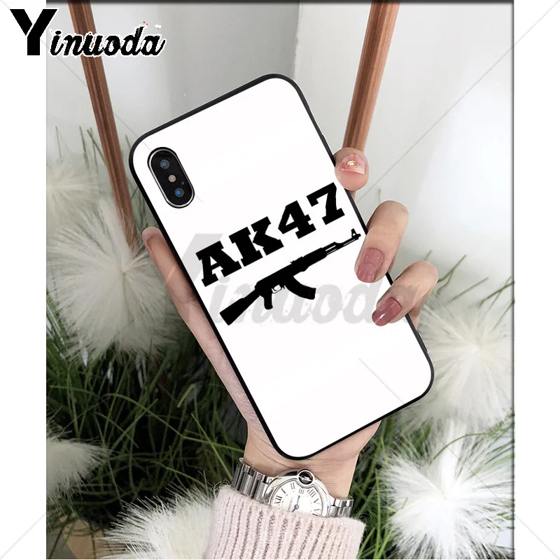 Yinuoda AK47 пистолет ТПУ Мягкий силиконовый чехол для телефона чехол для iPhone X XS MAX 6 6s 7 7plus 8 8Plus 5 5S SE XR - Цвет: A3