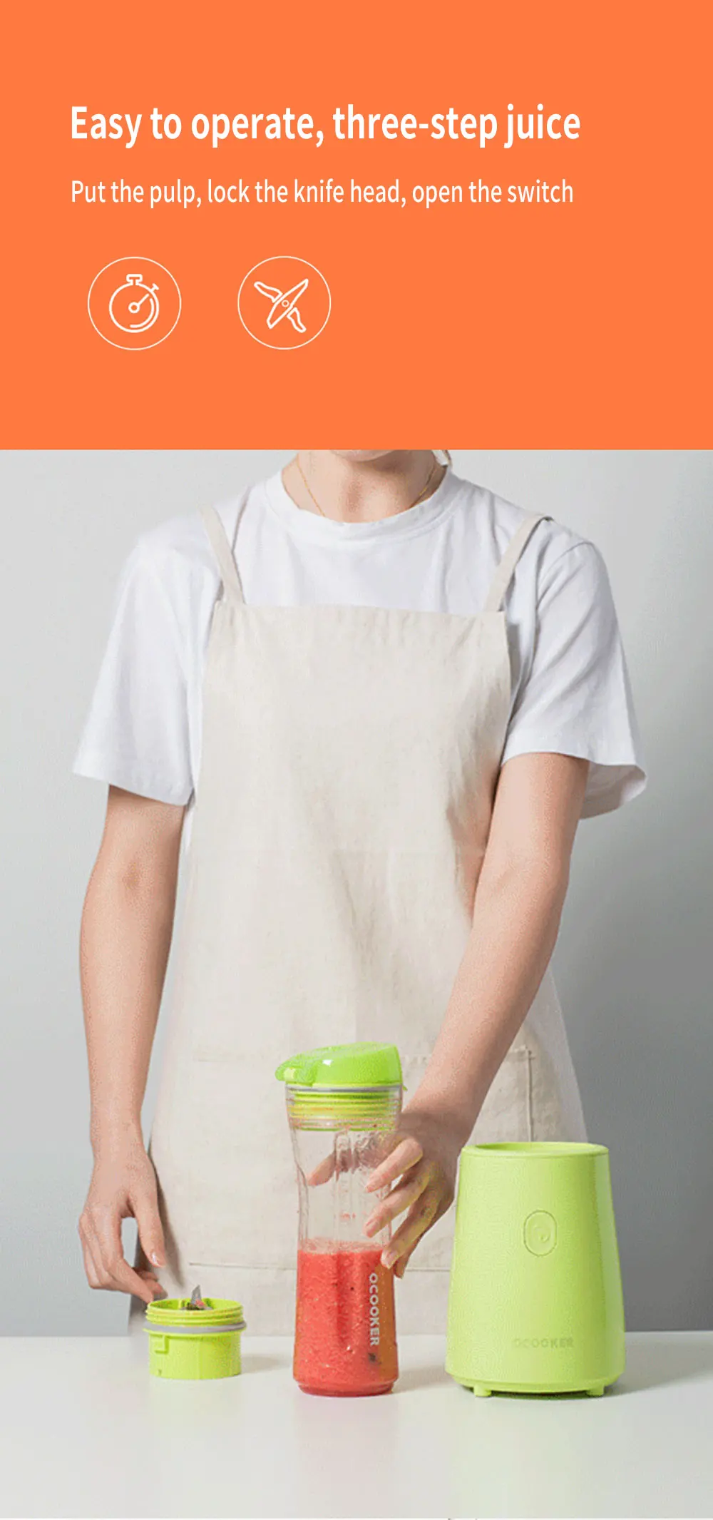 Xiaomi Mijia Ocooker Electric Juicer Vegetables Blender Maker Juice Extractor Baby Food Milkshake Mixer