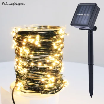 

12m 100LED Solar cord copper wire Light String Outdoor Waterproof PVC String For Garden Courtyard Lawn Solar Light Decoration