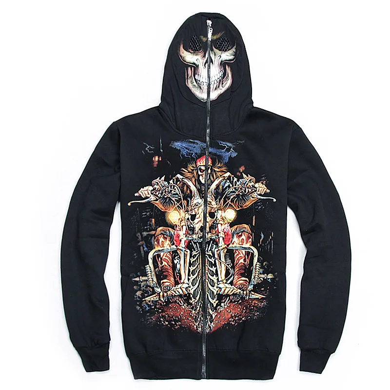 Luminous Skull Hoodie Men Women Sweatshirt Outerwear Male Tops Spring Hooded Jacket Coat Glow In The Dark Clothing  (3) - 