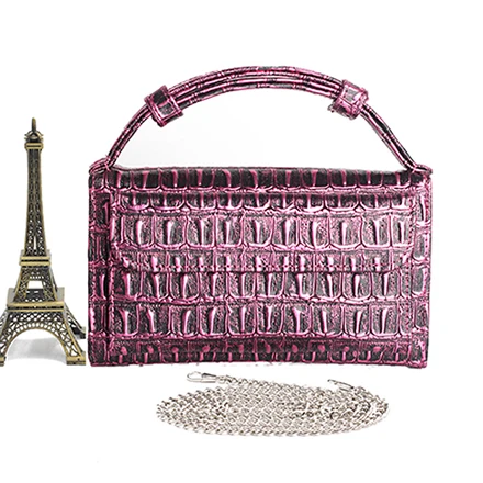 Bolsa Feminina, женская сумка из натуральной кожи, женская модная сумка на плечо с цепочкой, роскошная дизайнерская крокодиловая сумка, сумки-мессенджеры - Цвет: Crocodile Purple